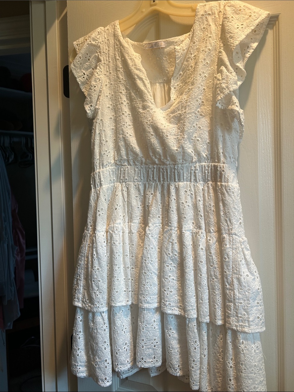 Karlie White Eyelet Dress with Floral Broderie